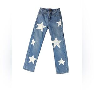 Jag Western Glove Works Women’s Star Jeans Size 2 Light Wash Wide Leg Boho